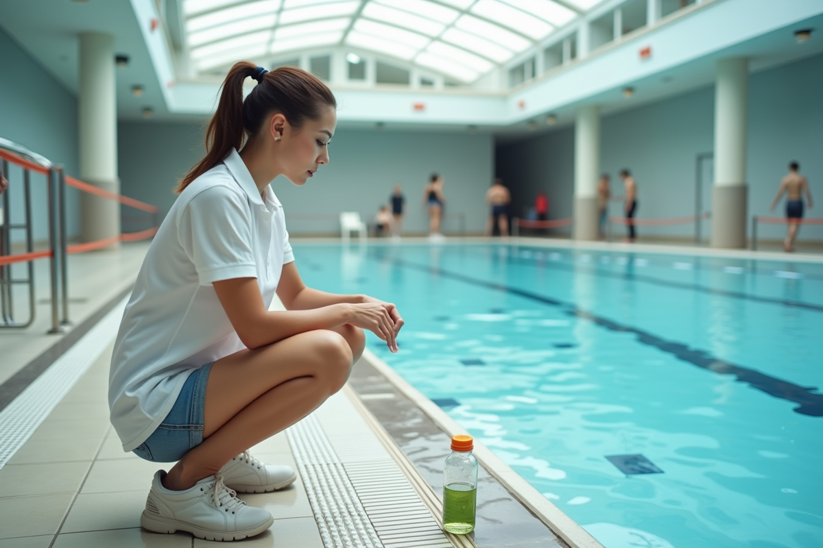 Femme contrôlant la qualité de l
