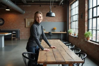 décoration intérieure au style industriel avec métal et bois recyclé