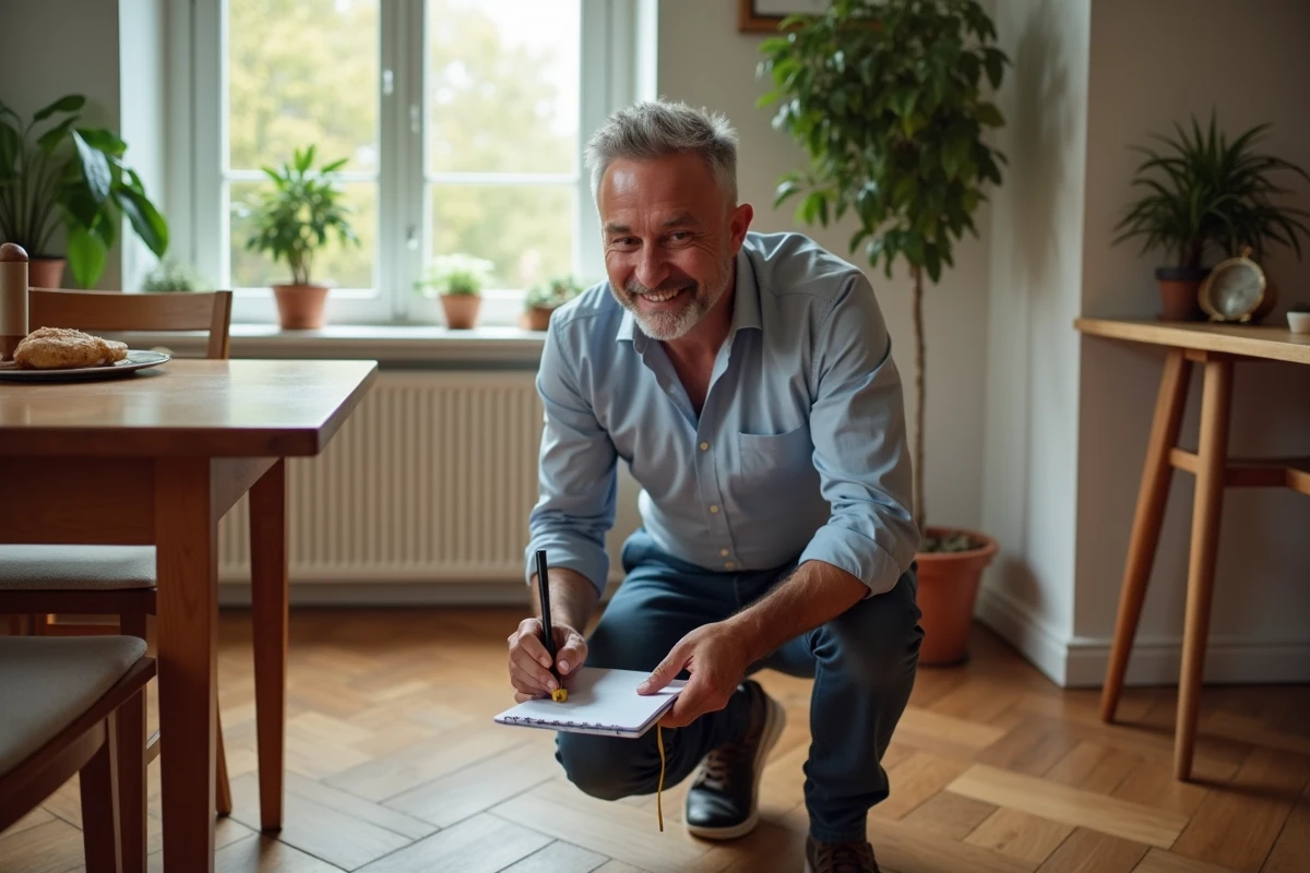 Homme mesurant la hauteur d